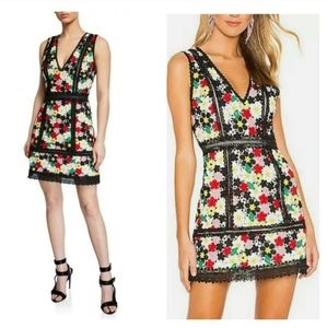 Alice + Olivia  Zula Floral-embroidered  Party Cocktail Mini  Dress SIZE  8